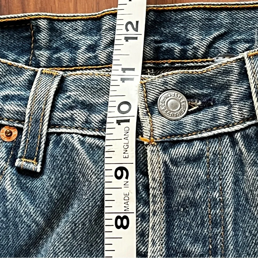 Levi's Blue Denim Jeans with Multicolor Embroidered Cuffs - Picture 9 of 10